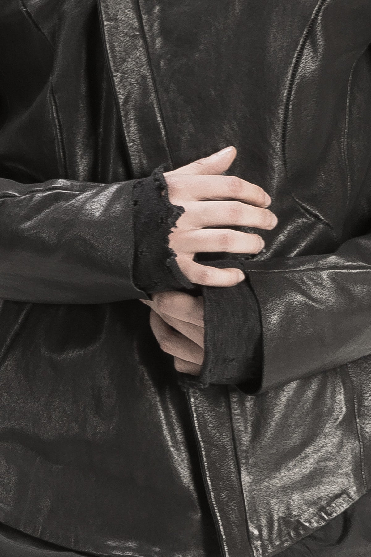 Asymmetrical Zip Leather Jacket