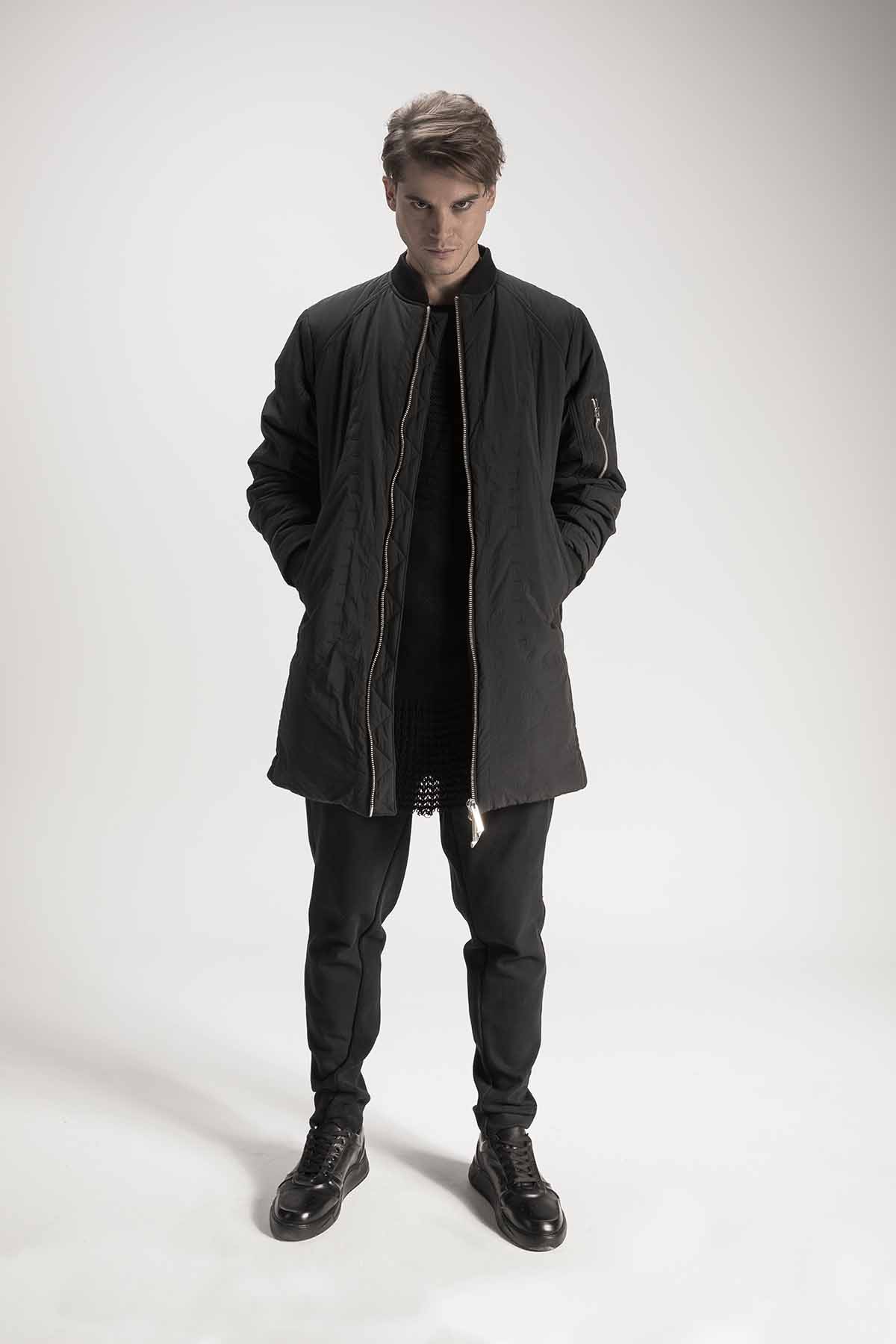 Black Waterproof Bomber Jacket