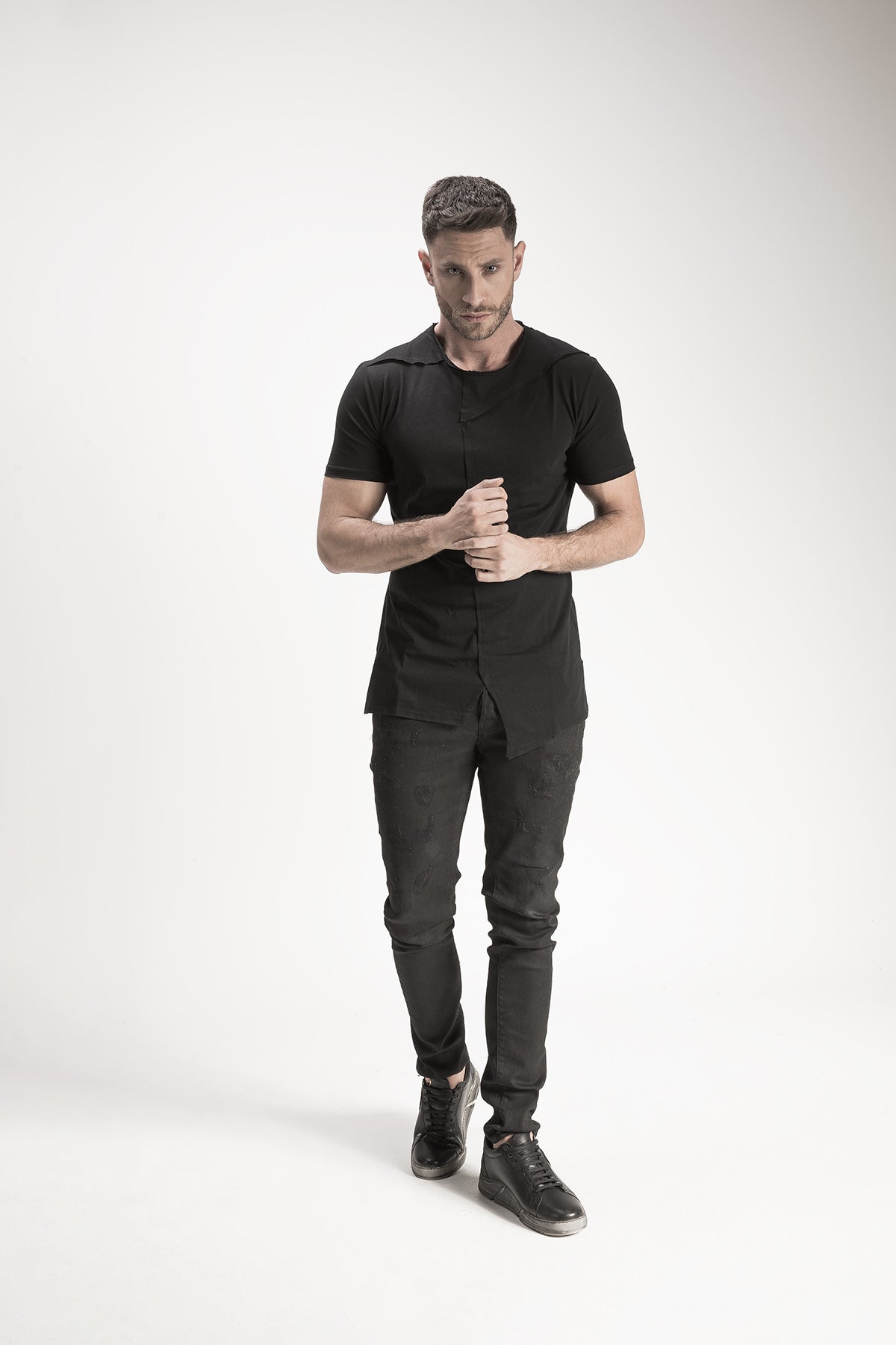 Black Asymmetrical T-Shirt