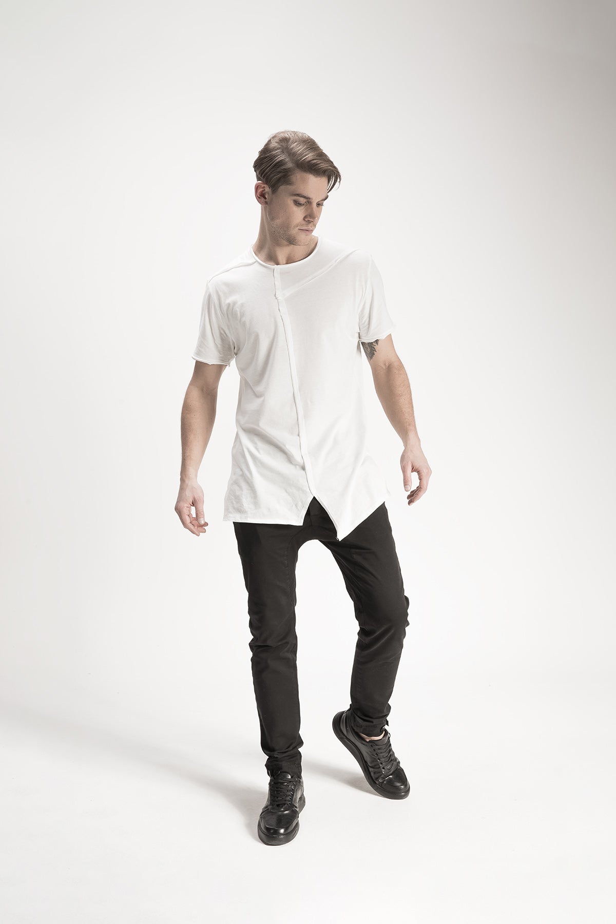 White Asymmetrical T-Shirt